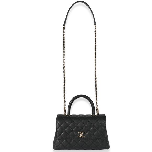 Chanel 22A Black Caviar Small Coco Top Handle Flap Bag - Picture 4 of 7